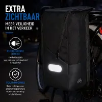 Bike Wave Dubbele Fietstas Zwart 30L – Waterafstotende Fietstassen – Reflectie – Dubbele Tas voor Elektrische Fiets en Stadsfiets
