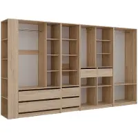 Vicco Elmo Kledingopslagkast – 50 x 200 cm Set van 5 Sonoma