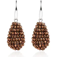 Cilla Jewels Druppel oorhangers Kristal Brons