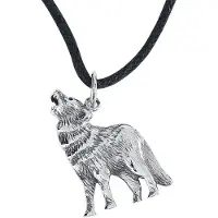 EtNox Zilveren hanger huilende wolf (K4021)