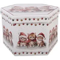 Clayre & Eef Kerstbal Set van 14 Overig 8x8x8 cm Wit Kunststof Kerstballen