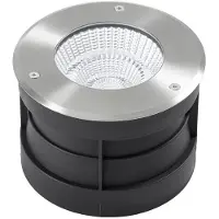 Arcchio LED-inbouwspot voor in de vloer Thentos, Ø 18 cm, 60°, nikkel, IP67 Thentos, alu / grijs / zink, Roestvrij staal, Grondspots