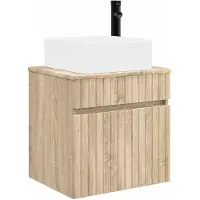 vidaXL Wandgemonteerde wastafelmeubel Sonoma Eiken 49 x 41 x 63 cm