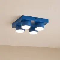 TK Lighting Plafondlamp Brix, dimbaar, blauw, Woon-/ Eetkamer, metaal, Modern, plafondlamp