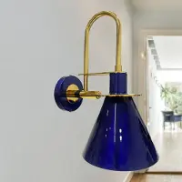 ROYALTECH Wandlamp Ramsay, dimbaar, blauw, Woon-/ Eetkamer, metaal, wandlamp