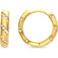 Luxenter Oorbellen met Glimmende Zirkonia 18K goud afwerking - Lionvi