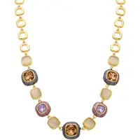 Luxenter Multicolour Zirkonia collier afgewerkt in 18k geelgoud - Drogolo
