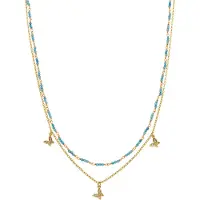 Luxenter Luxeketting met Blauw Kristal 18k goud afwerking - Zinli