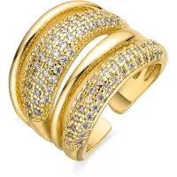 Luxenter ring met glanzende 18k gouden afwerking zirkonia - Merima