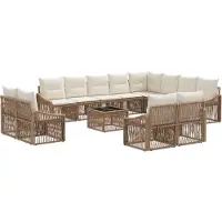 vidaXL Tuinbank Set 13 st Beige poly rattan