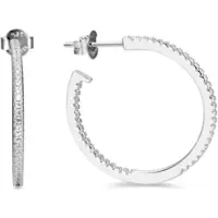 Luxenter Sterling zilveren 925 oorbellen met gerhodineerde briljant zirkonia - Xoma