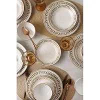 Keramika Serviesset - Brown Leaf - 24 delig - 6 persoons - Stoneware