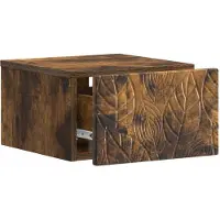 vidaXL Wandgemonteerde Zijtafel Gerookt eiken 34,5 x 33 x 20 cm