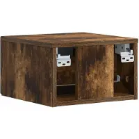 vidaXL Muurbevestigde Nachttafel Gerookt eiken 49 x 34,5 x 20 cm