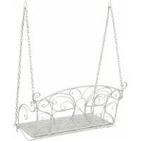 vidaXL Schommelbank Staal 105,5 x 61 x 56 cm Antiek wit