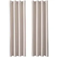 Unyqoos Moderne Verduisteringsgordijnen met Ingestanste Ringen voor Elk Interieur - Set van 2, Crème-Beige, 225 x 140 cm