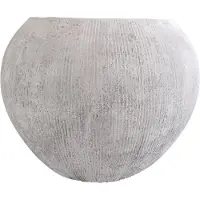 Ptmd Yolenda Cream Cement Fiber Big Pot Stripe Pattern