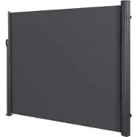 Happyment Windscherm Valora uittrekbaar - 300x180cm - Zijluifel voor buitenterras - Terrasscherm - Uitschuifbaar - Camping - Balkon of tuin - Grijs