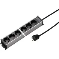 Kaiser Martin contactdoosstrip 8-voudig 45 graden 1,5M kabel (Europese Stekkerdoos) - 1102ZL8SW15