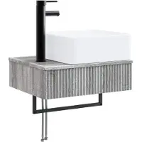 vidaXL Wandgemonteerde wastafel Grijs Sonoma 53 x 35 x 39 cm