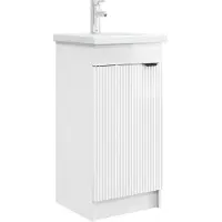 vidaXL Badkamer Vanity met Wastafel Hoogglans Wit 42 x 40 x 84,5 cm