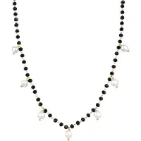 Luxenter Sterling Zilver 925 collier met witte parel afgewerkt in 18K geelgoud - Seika