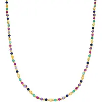 Luxenter Sterling Zilver 925 en Veelkleurig Kristal collier afgewerkt in 18k geelgoud - Shedi