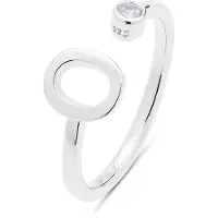 Luxenter 925 Sterling zilveren ring met gerhodineerde briljant zirkonia - Alfabet