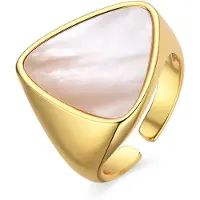 Luxenter ring met 18k goudfinish wit parelmoer - Sune