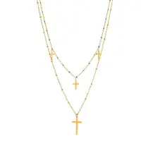 Luxenter Blauw Kristallen Ketting afgewerkt in 18k geel goud - Lidriel