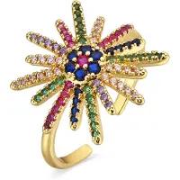 Luxenter ring met multicolor zirkonia 18k goud - Daob
