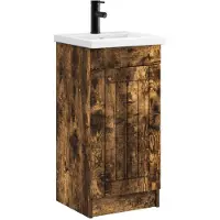 vidaXL Badkamer Vanity met Wastafel Gerookt eiken 42 x 40 x 84,5 cm