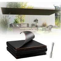 NaiZy Zonnezeil 2x5m Rechthoekig, Schaduwzeilen met Inslagringen en 12m Bevestigingskoord, Windafstotend Schaduwnet van 150g/m² HDPE, UV-Bescherming Schaduwdispenser voor Terras/Balkon/Zwembad,