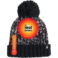 Heat Holder - Thermische warme bobbelhoed voor dames - Zwart