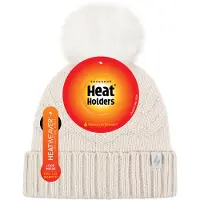 Heat Holder Dames Winter Bont Pom Pom Beanie Muts - Room