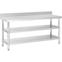 Royal Catering RVS werktafel - ECO - 180 x 60 cm - 226 kg - tussenplank -
