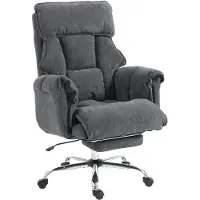HOMCOM Bureaustoel-Sneeuwflanel (100% polyester)-80L x 80B x 106-114H cm-Donkergrijs