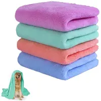 Unyqoos Set van vier zachte microvezel handdoeken voor huisdieren, ideaal voor honden en katten