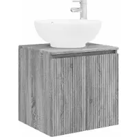 vidaXL Wastafel met wandmontage, grijs Sonoma, 49,5 x 44,5 x 65 cm
