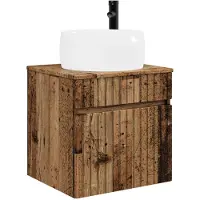 vidaXL Wandgemonteerde wastafelmeubel Oud hout 49 x 44,5 x 66 cm