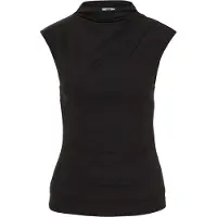 We fashion - Dames top met plooidetail - Zwart - Maat: L