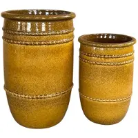 Ptmd Lilliah Yellow Ceramic Pot High Set Of 2
