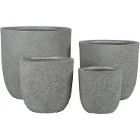 Ptmd Delsey Beige GRC Structure Pot Set Of 4