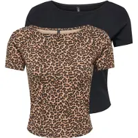ONLY Shirt bruin / zwart
