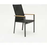 Vita Delia teak hoge rug met armleuning
