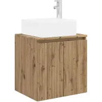 vidaXL Wandgemonteerde wastafel van een meubel Artisanaal eiken