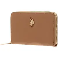 U.S. POLO ASSN. portemonnee Jones Zip Wallet Camel Lichtbruin