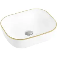 Mexen Mirabel opzetwastafel 50 x 40 cm, wit/goud - 22115005