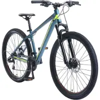 Bikestar 27.5 inch, 21 speed hardtail Sport MTB, blauw /groen