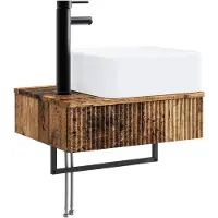 vidaXL Wandgemonteerde wastafel Oud hout 53 x 35 x 39 cm Bewerkt hout